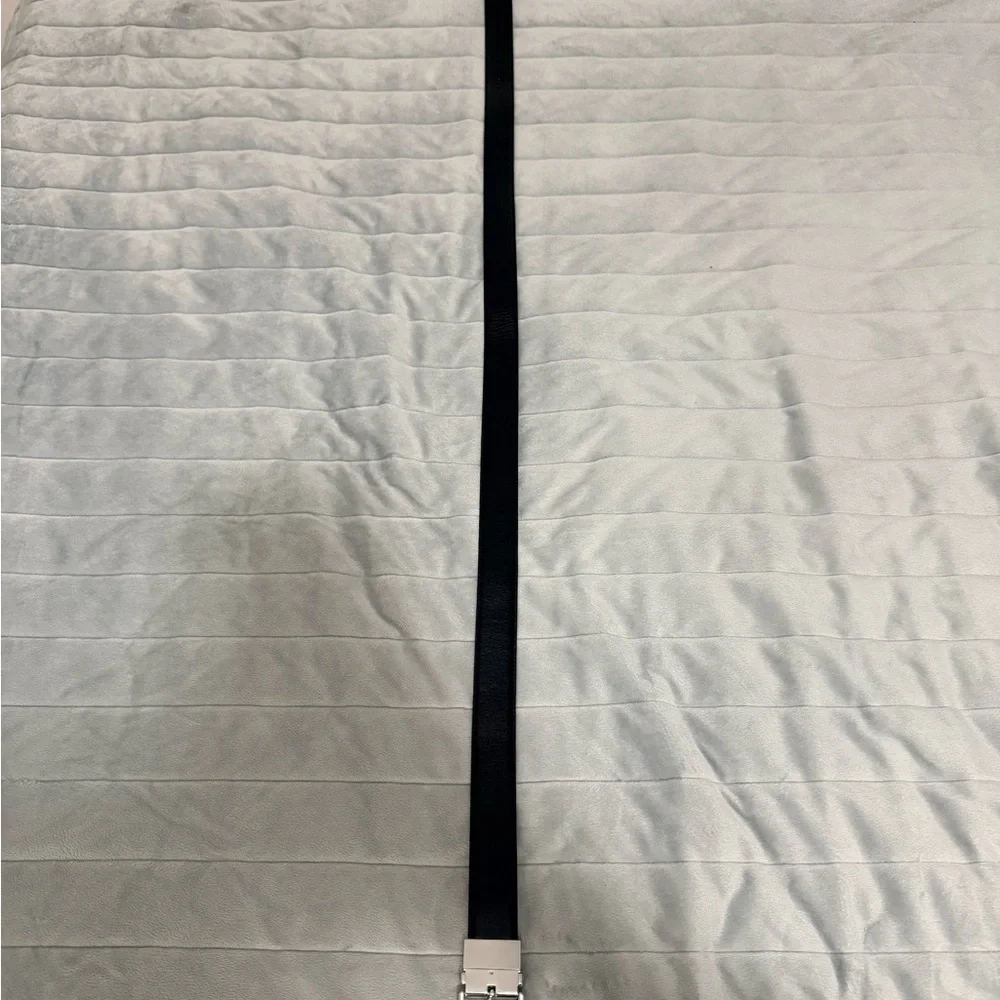 Coach Black Leather Belt with Silver Buckle - Picture 3 of 3